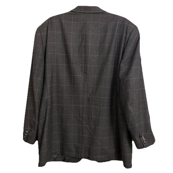 Burberry London Blazer Mens 46R Gray Plaid Windowpane Wool Sport Coat Jacket - Picture 6 of 14